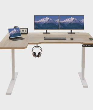 Elektrisch In Hoogte Verstelbaar L-Bureau 150cm - Sta-Buro met Geheugenfunctie en USB-C