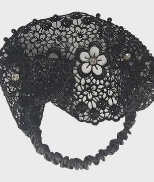 Elegante Bloemen Haarband met Parels en Kant - Stijlvolle Hoofdband voor Dames