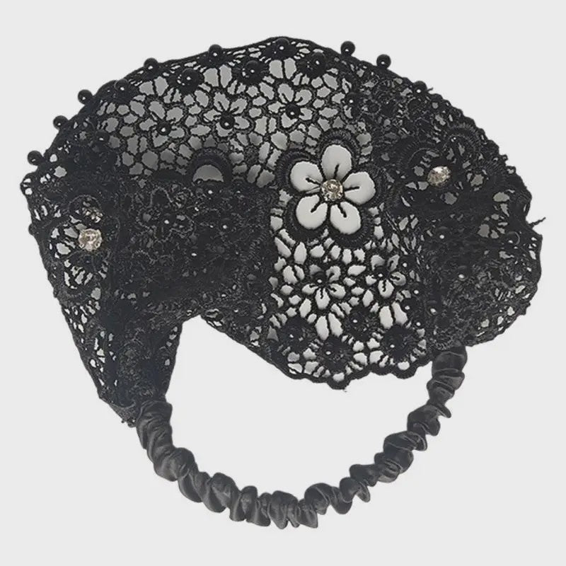 Elegante Bloemen Haarband met Parels en Kant - Stijlvolle Hoofdband voor Dames