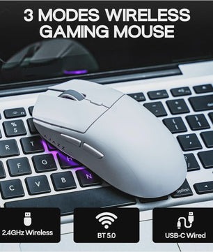 Ajazz AJ139 V2 MC Gaming Muis: Draadloos, RGB, 24000 DPI & Magnetische Oplaadbasis