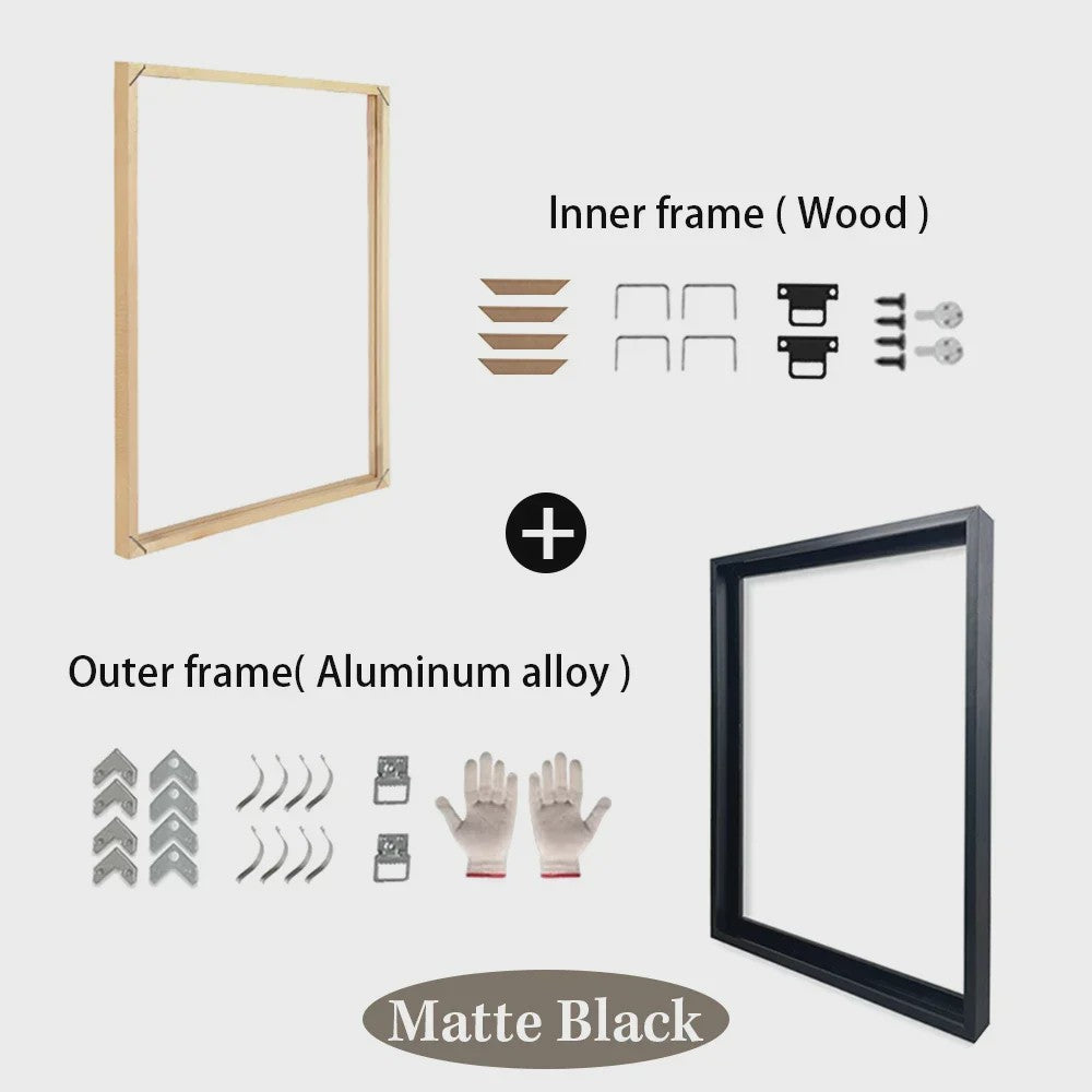 DIY Poster Frame Set: Metaal & Hout in 8 Kleuren voor Galerij Decoratie