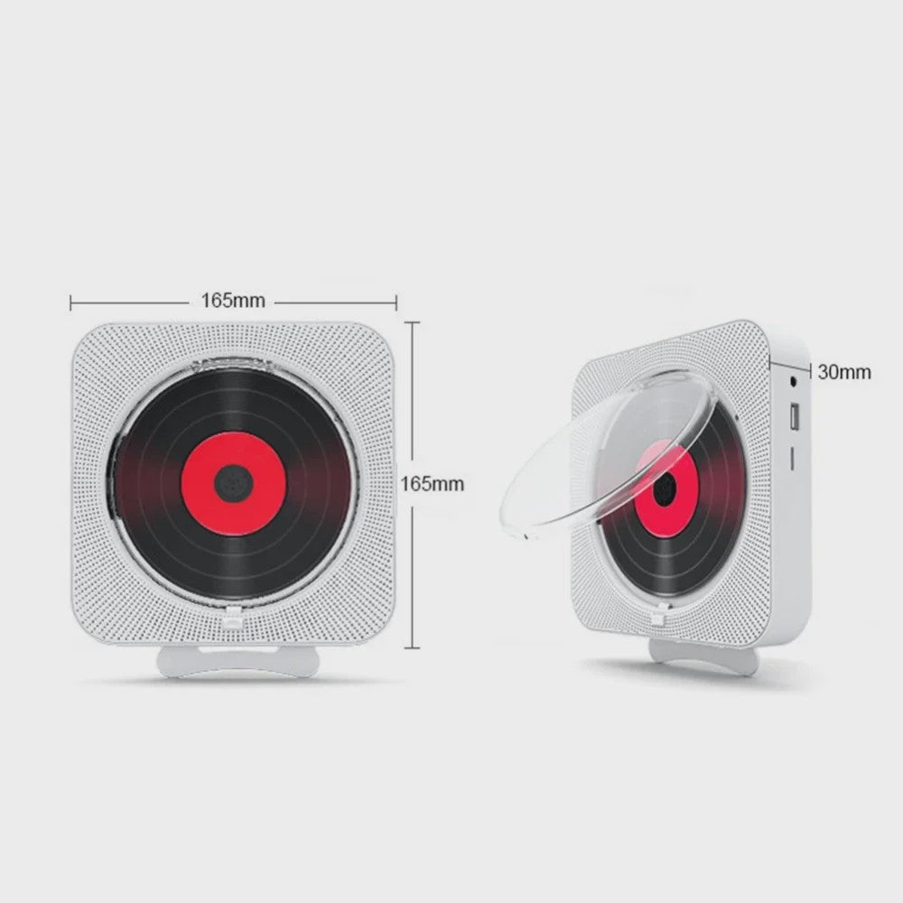 Draagbare Bluetooth CD Speler met Stereo Geluid, LED Scherm en Wandmontage