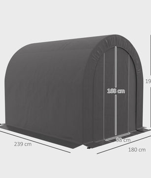 Outsunny Tuintent Opslag Garage voor Fietsen - PE & Metaal - Grijs 2.4x1.8m