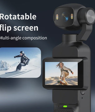 4K Handheld Gimbal Actiecamera met 180° Draaibare Lens - Anti-shake Pocket Vlog Camera