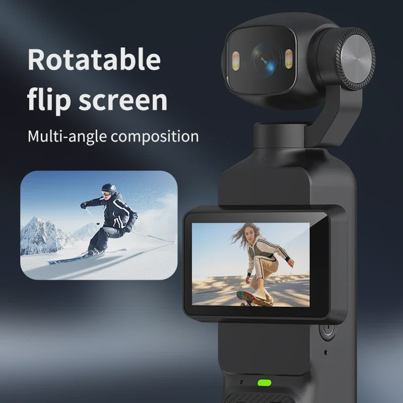 4K Handheld Gimbal Actiecamera met 180° Draaibare Lens - Anti-shake Pocket Vlog Camera