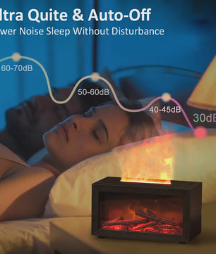 Sfeervolle Vlam Diffuser & Luchtbevochtiger met Aromatherapie & Nachtlampje