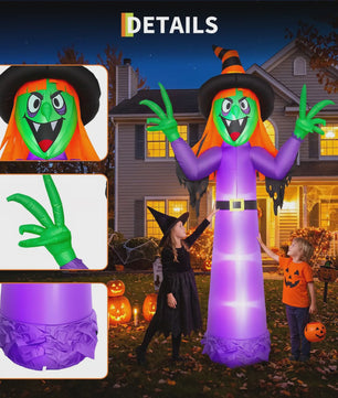 Opblaasbare Halloween Heks 360cm - Grote Tuindecoratie met Verlichting