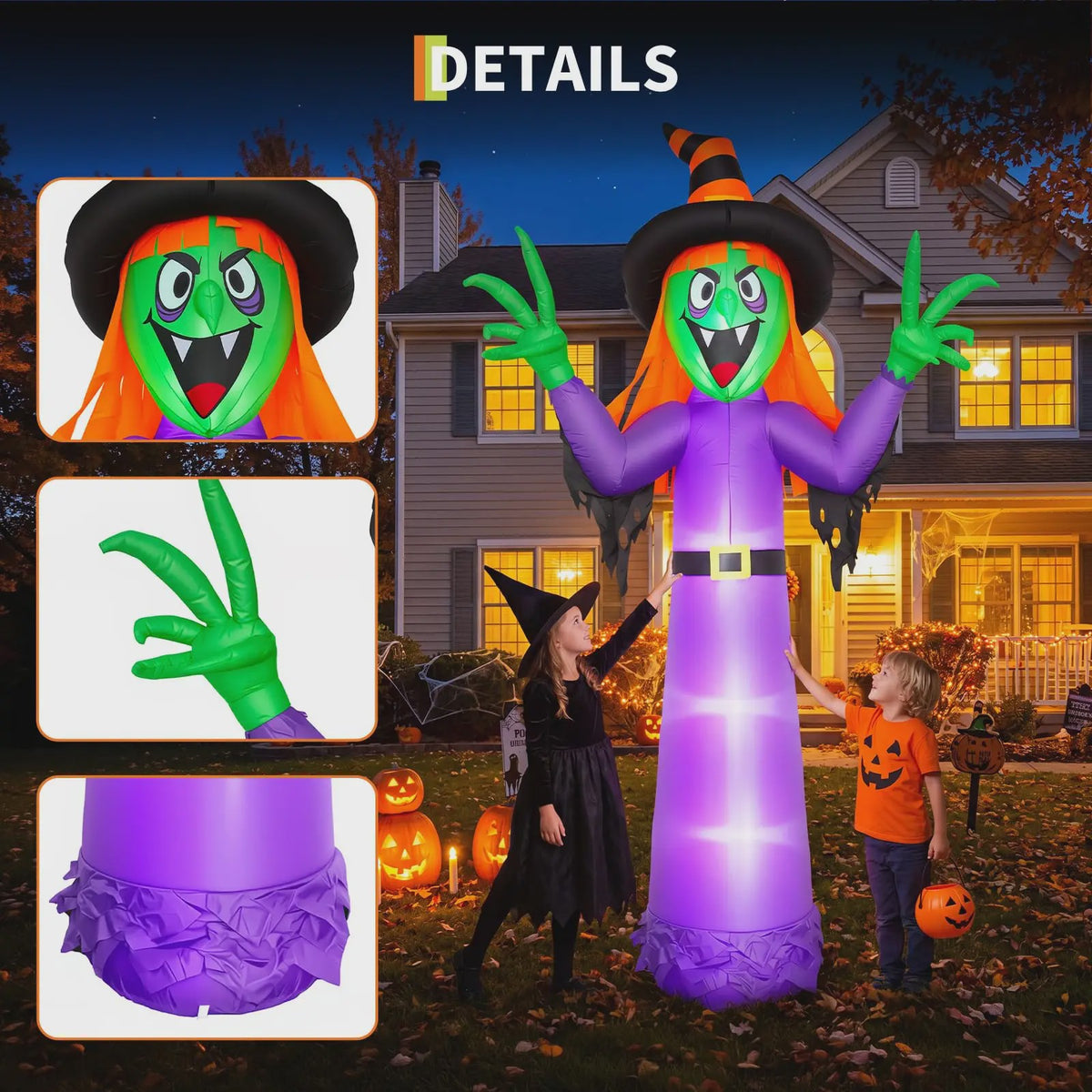 Opblaasbare Halloween Heks 360cm - Grote Tuindecoratie met Verlichting