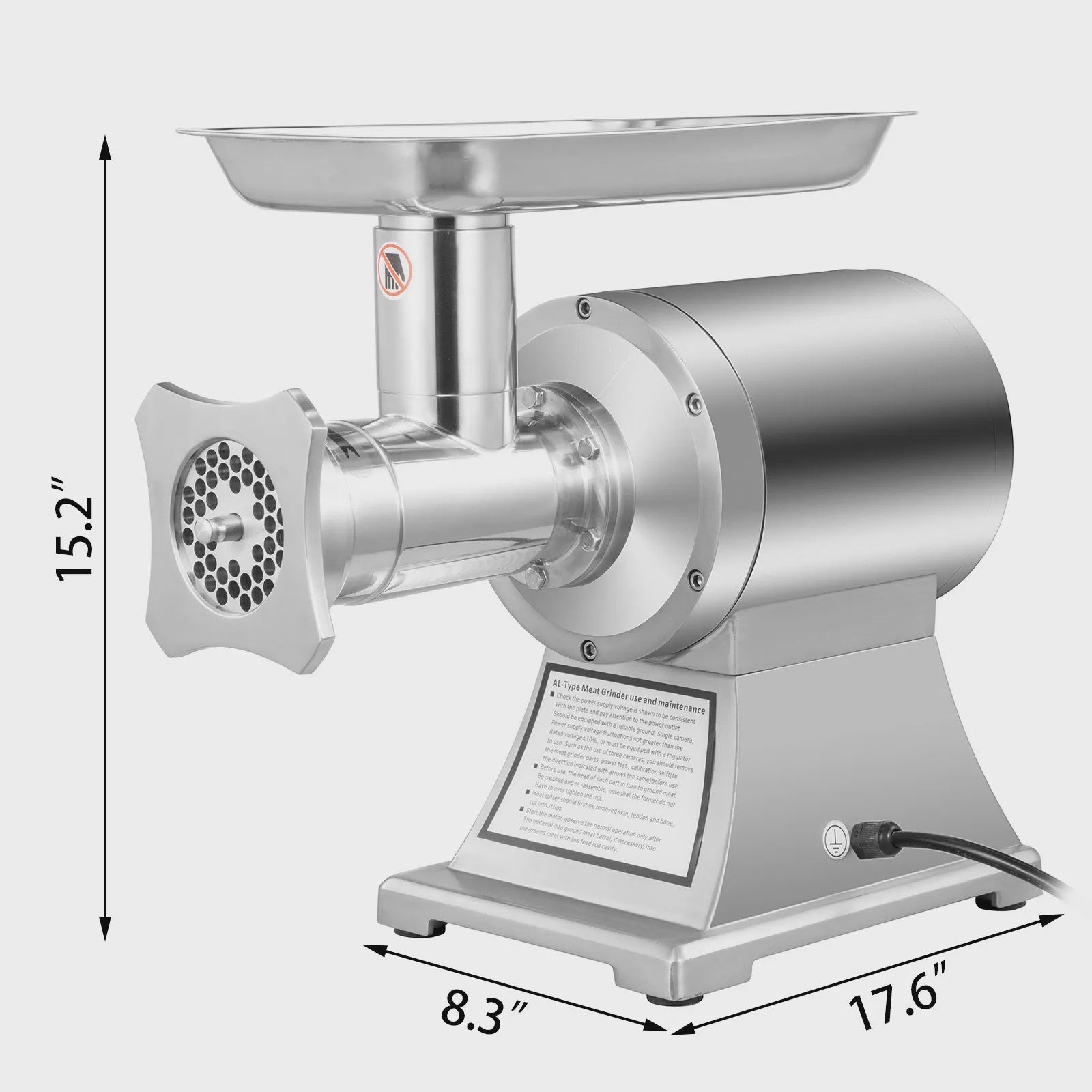 Krachtige 1100W Elektrische Vleesmolen - RVS Gehaktmolen & Food Processor