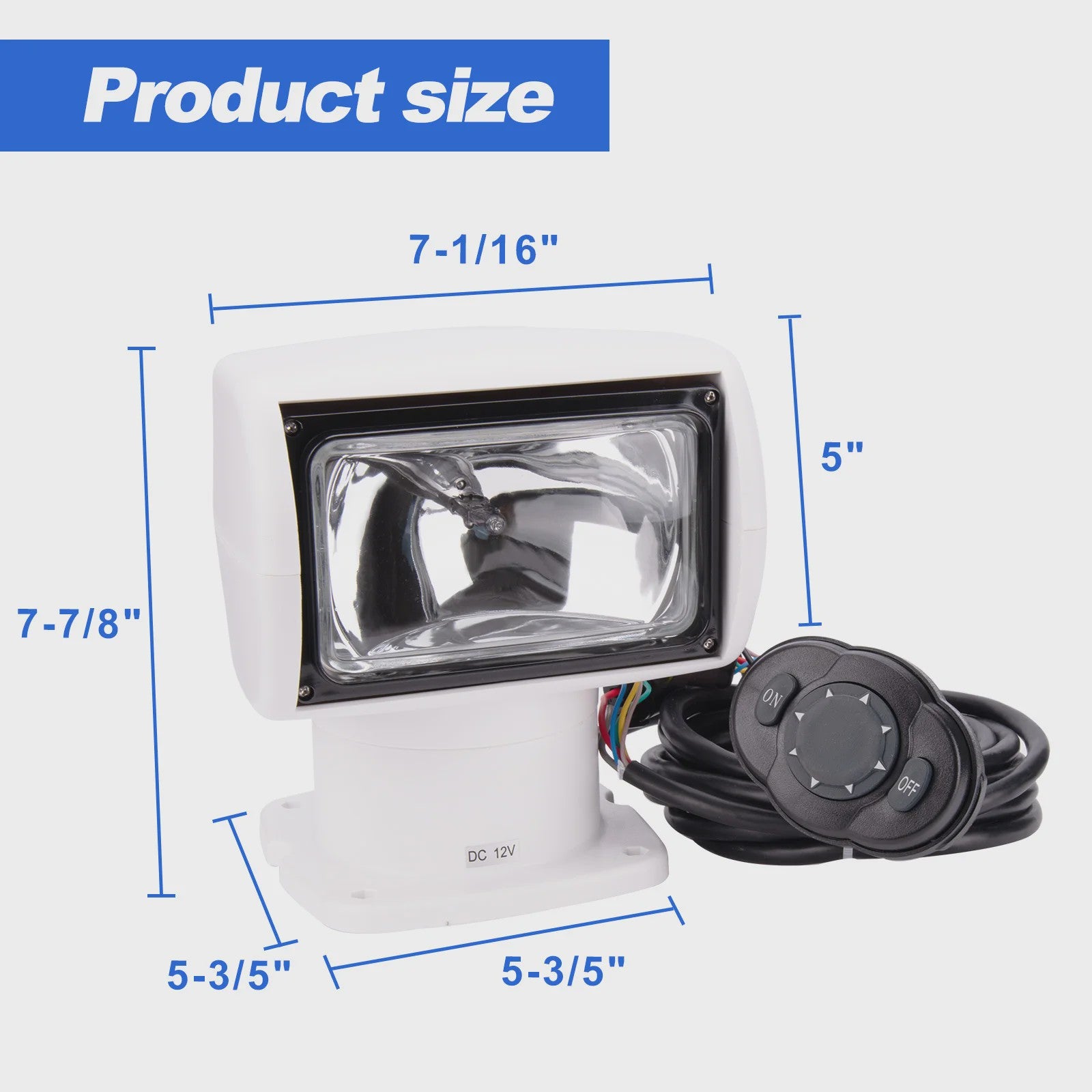 12V 100W Marine Afstandsbedienbare Spotlight - Krachtige Zoekstraal voor Boot, Jacht, Auto