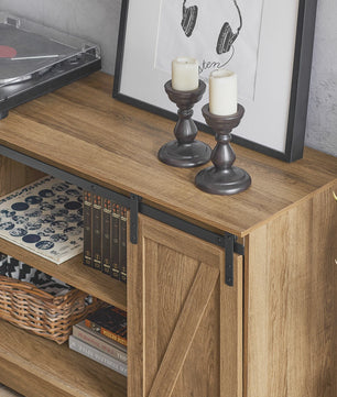 Rustiek Houten Sideboard met Schuifdeuren - Landelijke TV-meubel en Opbergkast