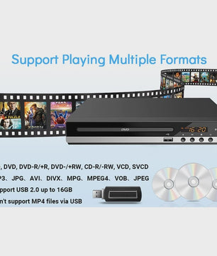HD 1080P DVD Speler - Alle Regio's Vrij & USB Poort