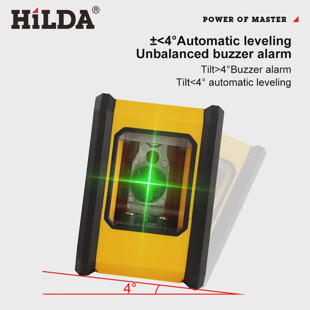 HILDA Laser Waterpas 2 Lijnen Groen Zelfnivellerend Draagbaar met Magneet