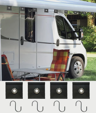 12x Heavy-Duty Nylon RV Luifel Haken - Universeel voor Gordijnen, Waslijnen & Tenten (5/6mm-7/8mm Buisgaten)