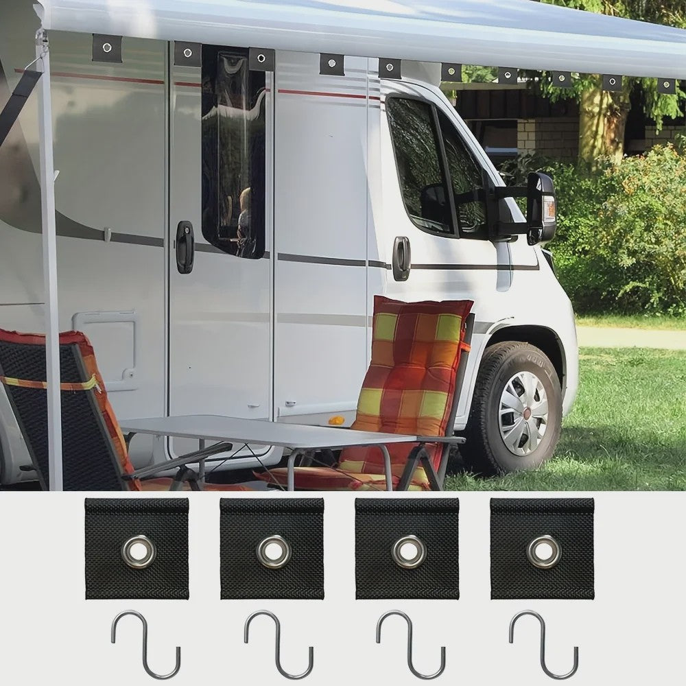 12x Heavy-Duty Nylon RV Luifel Haken - Universeel voor Gordijnen, Waslijnen & Tenten (5/6mm-7/8mm Buisgaten)