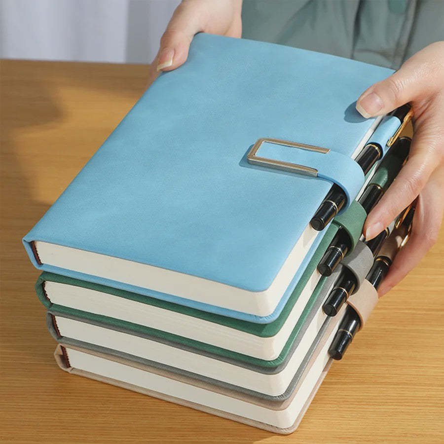 Luxe Vintage A5 Leren Notitieboek met Gepersonaliseerde Kaft - Perfect voor Werk & Studie