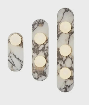 Luxe Marmeren Wandlamp met LED en Natuursteen - Sfeervolle Verlichting voor Woonkamer, Hal of Slaapkamer