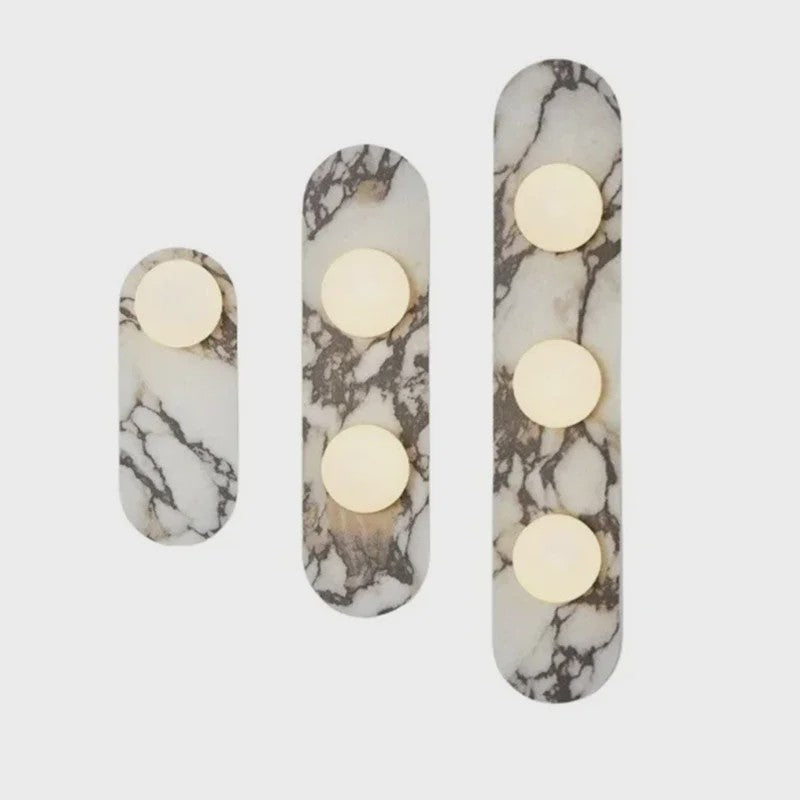 Luxe Marmeren Wandlamp met LED en Natuursteen - Sfeervolle Verlichting voor Woonkamer, Hal of Slaapkamer