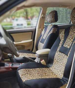Luxe Leopard Print Autostoelhoes - Universeel & Winterklaar