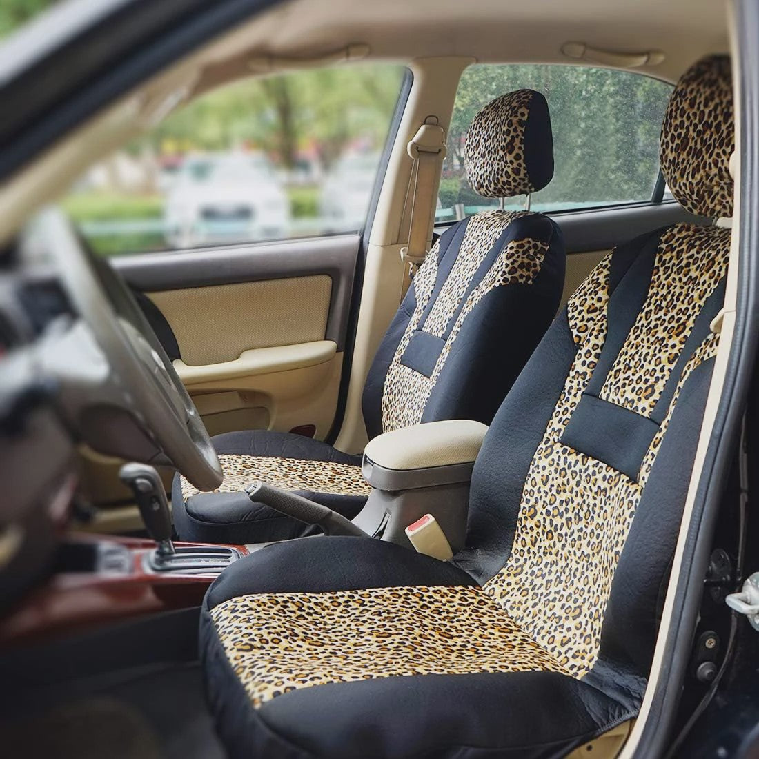 Luxe Leopard Print Autostoelhoes - Universeel & Winterklaar
