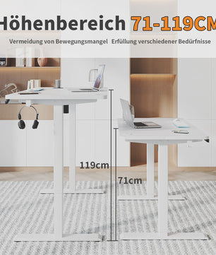 Devoko Elektrisch In hoogte Verstelbaar Bureau 140x60 cm - Stabiel & Stijlvol