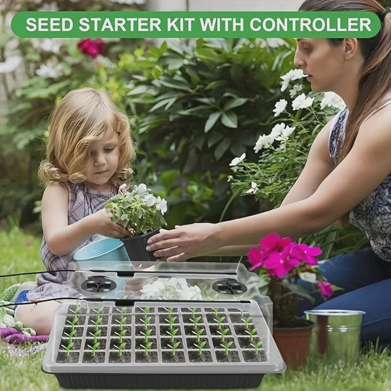 Professionele Zaad Starter Kit: 40 Cellen, 2 Groeilampen & Vochtigheidsregeling