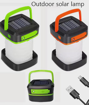 Oplaadbare Solar Camping Lantaarn - IP65 Waterdicht, Dual Charge (Zon & USB), Draagbare LED Zaklamp voor Wandelen