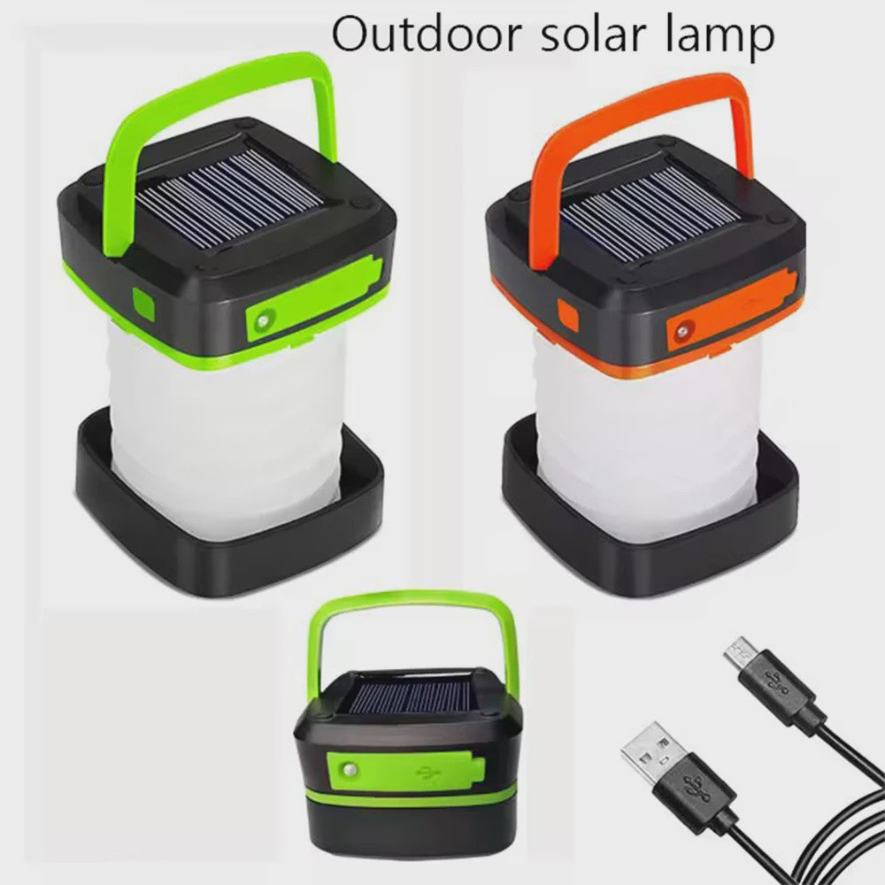 Oplaadbare Solar Camping Lantaarn - IP65 Waterdicht, Dual Charge (Zon & USB), Draagbare LED Zaklamp voor Wandelen