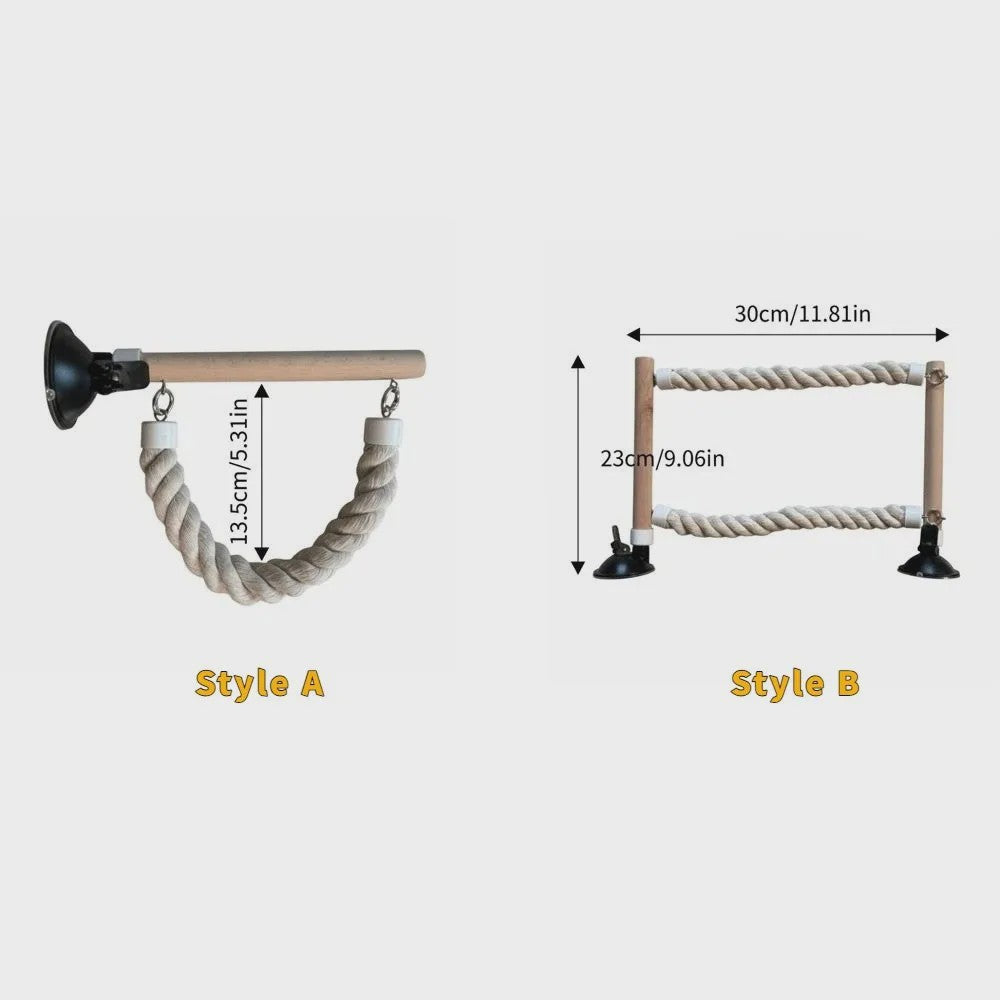Vogel Speeltouw met Zuignap - Klimtouw, Schommel & Ladder voor Papegaaien en Vogels - Plezier & Verrijking