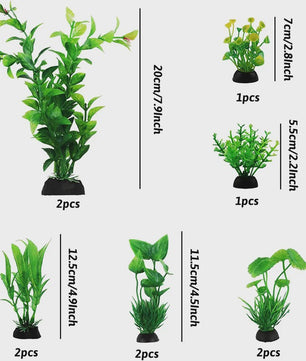 10 Delige Set Aquarium Planten Decoratie - Kunststof Waterplanten voor Vistank