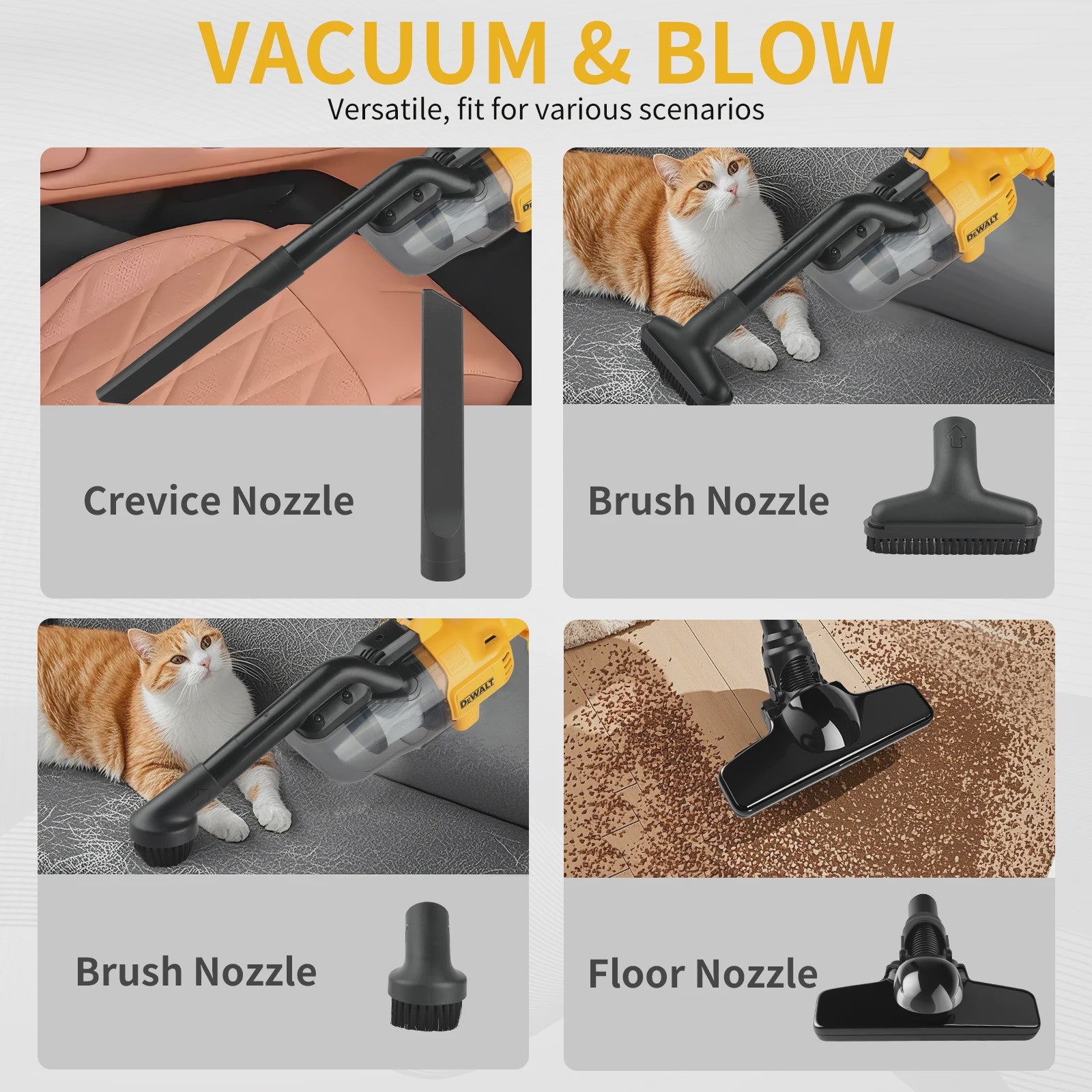 DeWalt DCV501 Snoerloze Accu Kruimeldief - Krachtige Handstofzuiger voor Nat & Droog Gebruik