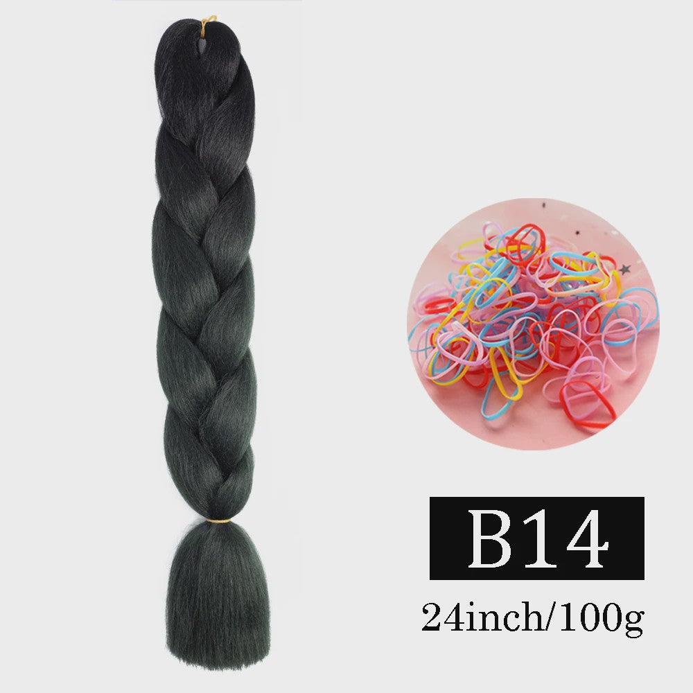 24 Inch Jumbo Braids Haarverlenging - Synthetisch Vlechtkapsel met Ombre Kleuren