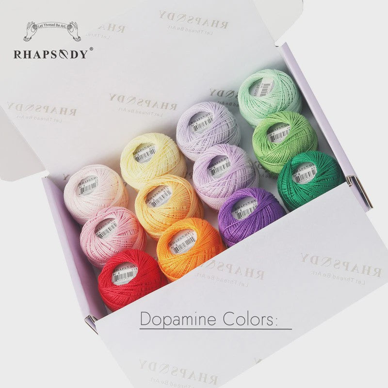 Rhapsody Pearl Cotton Garen Set - Maat 8 - 12 Bollen voor Haken, Borduren & Knutselen