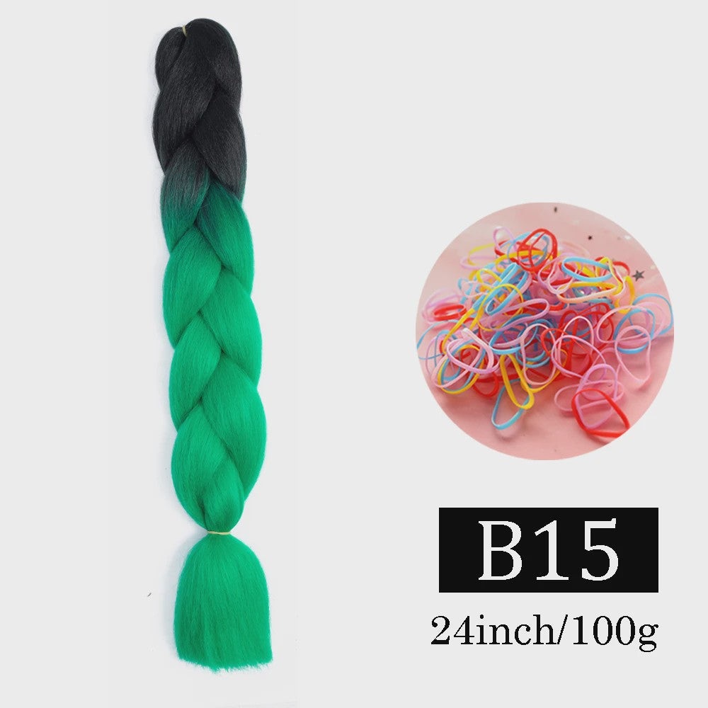 24 Inch Jumbo Braids Haarverlenging - Synthetisch Vlechtkapsel met Ombre Kleuren