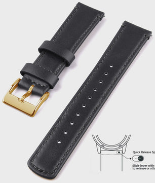 Top Grain Echt Lederen Horlogeband - 20mm/22mm Quick Release - Voor Heren, Dames & Samsung Galaxy Watch