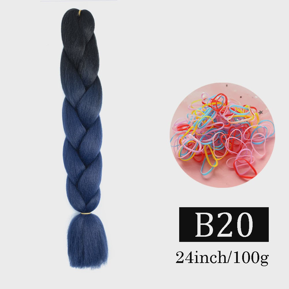 24 Inch Jumbo Braids Haarverlenging - Synthetisch Vlechtkapsel met Ombre Kleuren