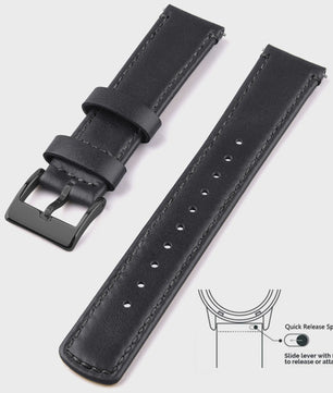 Top Grain Echt Lederen Horlogeband - 20mm/22mm Quick Release - Voor Heren, Dames & Samsung Galaxy Watch