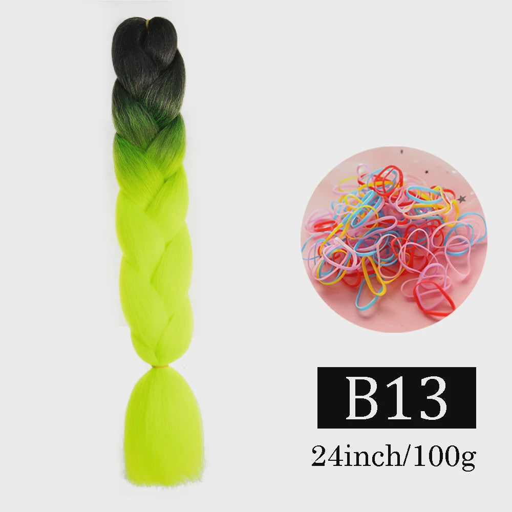 24 Inch Jumbo Braids Haarverlenging - Synthetisch Vlechtkapsel met Ombre Kleuren