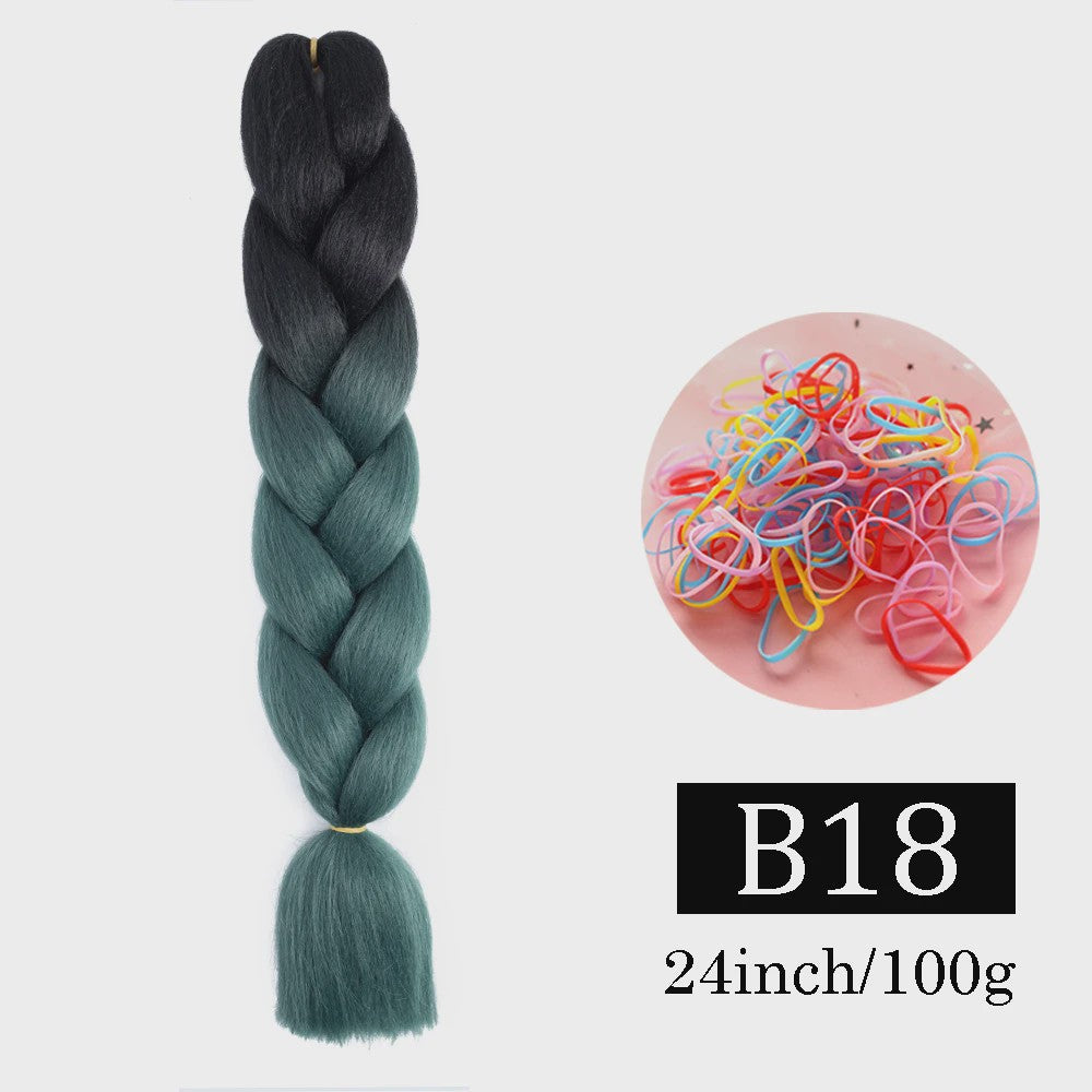 24 Inch Jumbo Braids Haarverlenging - Synthetisch Vlechtkapsel met Ombre Kleuren