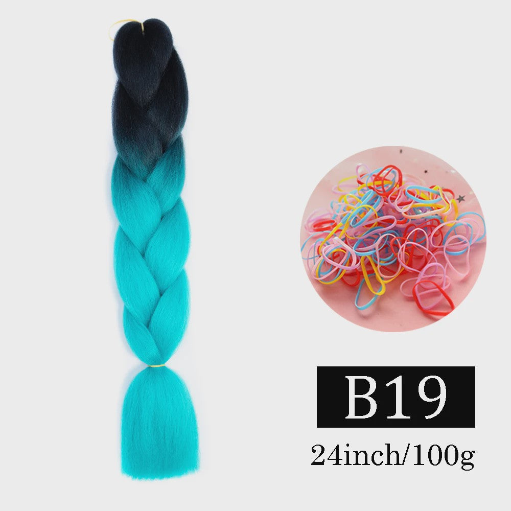 24 Inch Jumbo Braids Haarverlenging - Synthetisch Vlechtkapsel met Ombre Kleuren