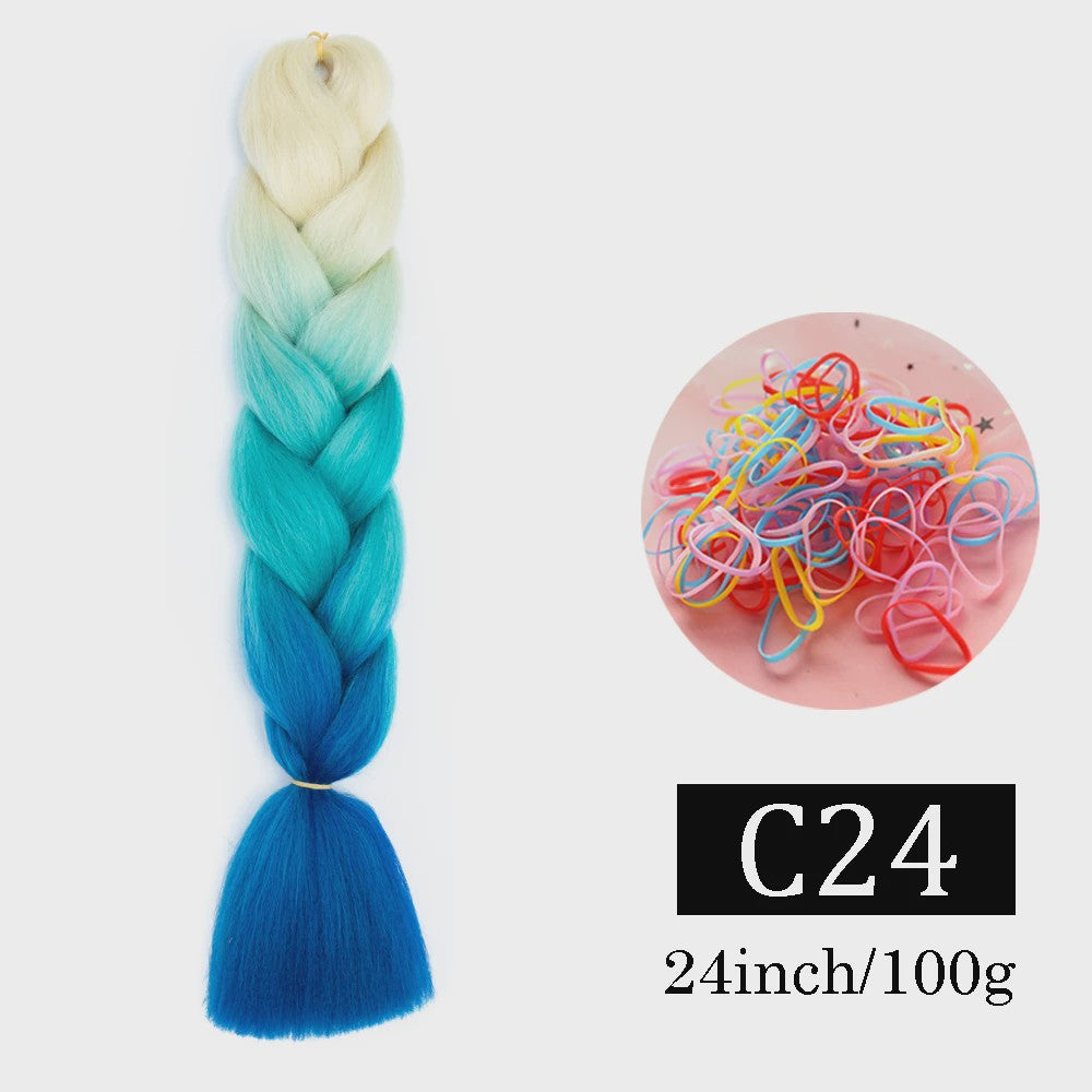 24 Inch Jumbo Braids Haarverlenging - Synthetisch Vlechtkapsel met Ombre Kleuren
