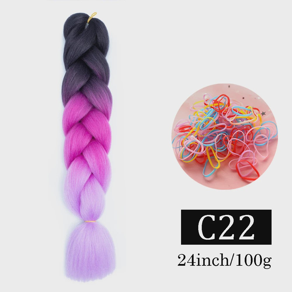 24 Inch Jumbo Braids Haarverlenging - Synthetisch Vlechtkapsel met Ombre Kleuren
