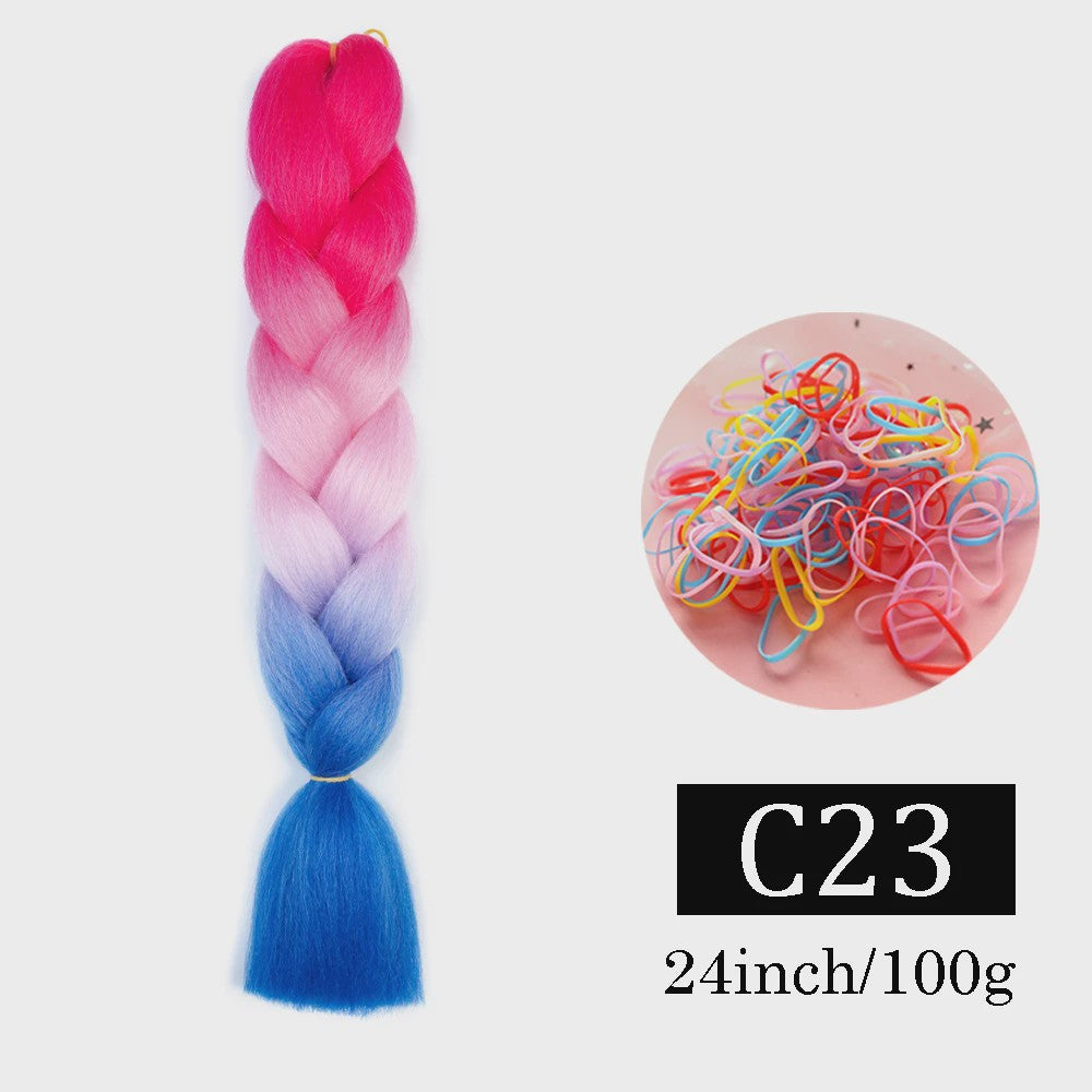 24 Inch Jumbo Braids Haarverlenging - Synthetisch Vlechtkapsel met Ombre Kleuren