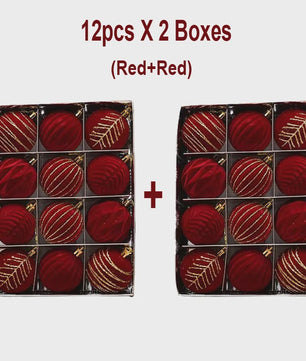 Kerstballen 6cm - Set van 12/16 Stuks - Wijnrood & Goud - Fluweelzacht & Feestelijk