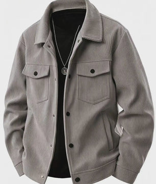 Herfst/Lente Heren Casual Corduroy Jas met Knopenkraag