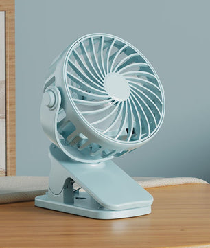 Draagbare Oplaadbare Clip Ventilator met Nachtlampje - 720° Draaibaar & Stille Werking