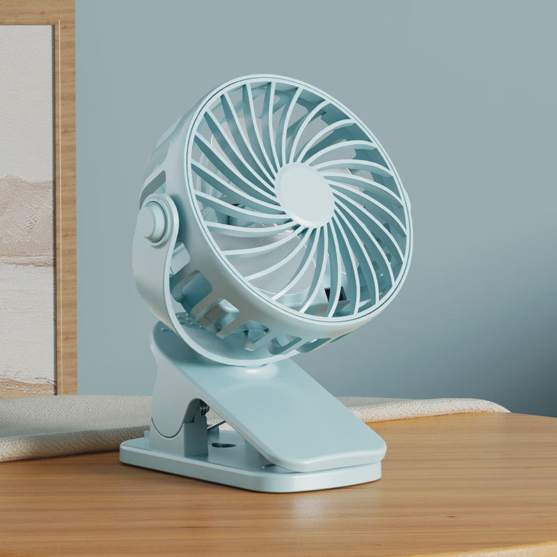 Draagbare Oplaadbare Clip Ventilator met Nachtlampje - 720° Draaibaar & Stille Werking