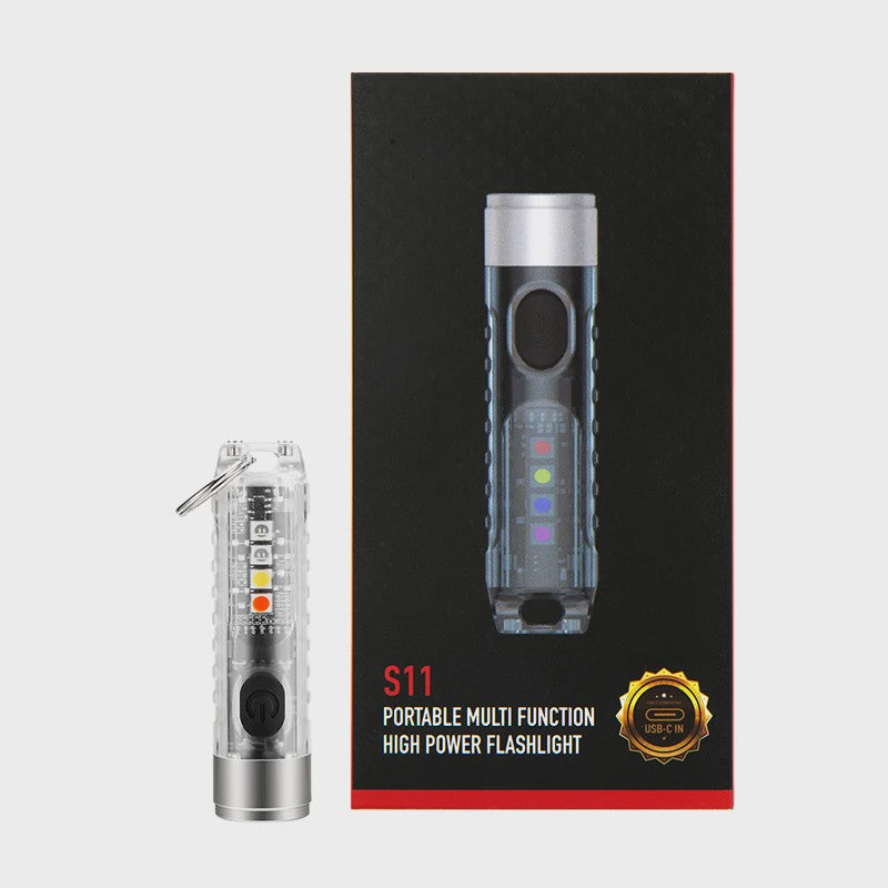 Compacte LED Sleutelhanger Zaklamp - USB Oplaadbaar, Multifunctioneel
