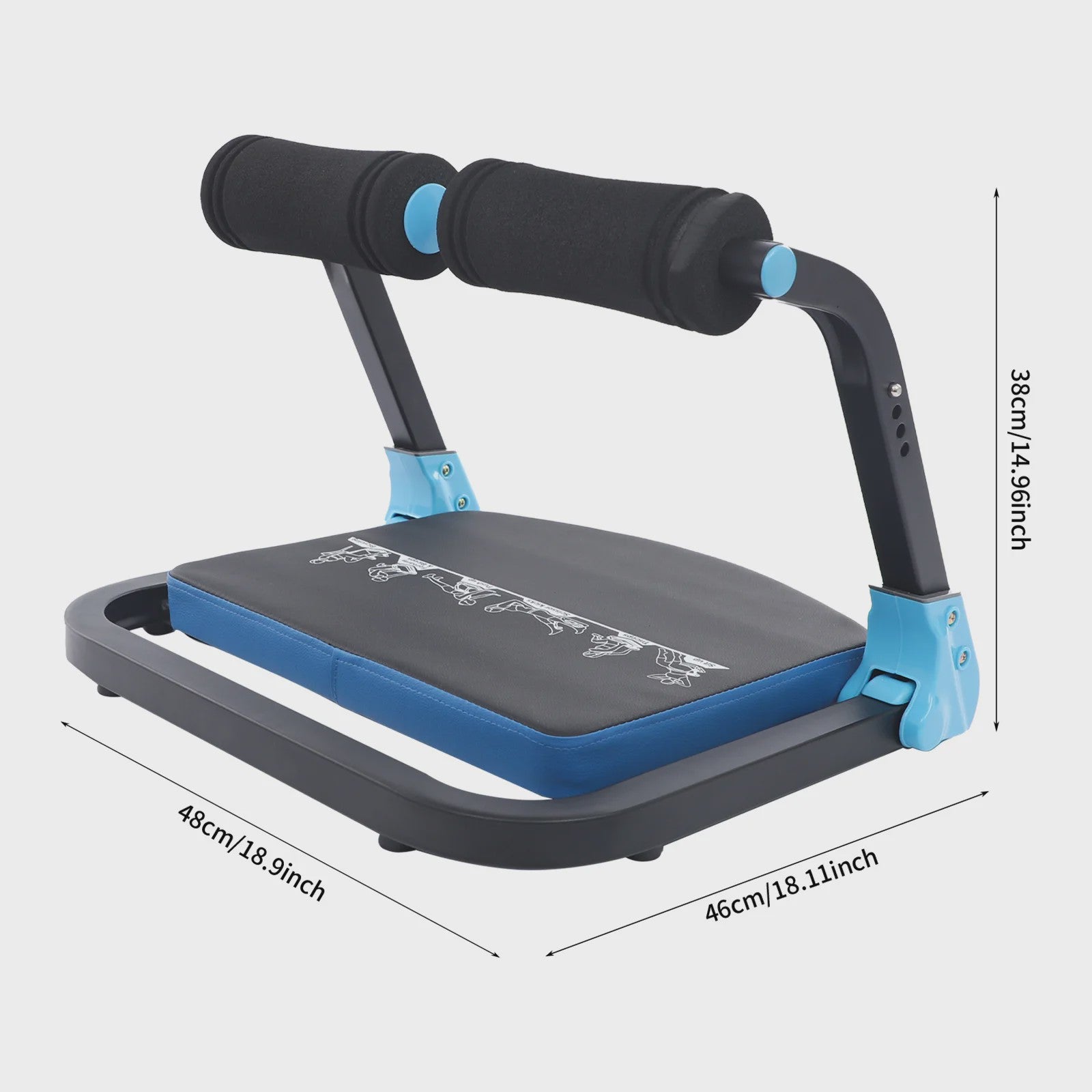 Opvouwbare Abdominal Machine - Multifunctioneel Fitnessapparaat voor Thuis & Kantoor (120kg)