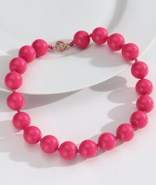 Handgemaakte Retro Acryl Ketting met Grote Kleurrijke Kralen - Statement Choker